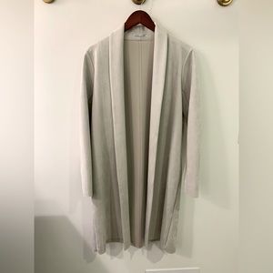 Long faux suede coat